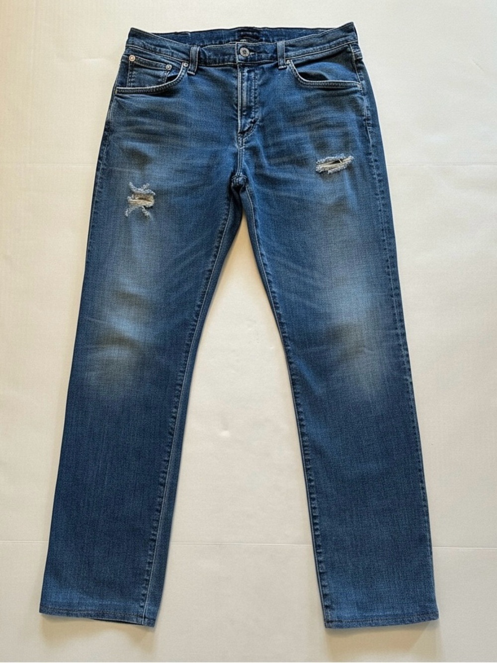Citizens of Humanity Gage Jeans 33 Slim Straight Distressed Medium Inseam 30.5”